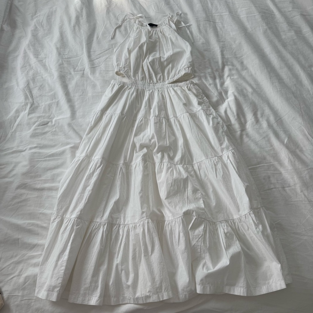 J Crew White Tiered Maxi Dress